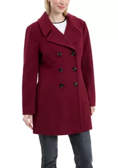 Women's Double Breasted Melton Peacoat