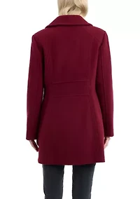 Women's Double Breasted Melton Peacoat