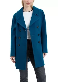 Women's Double Breasted Melton Peacoat