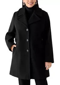 Plus Melton Notch Collar Peacoat