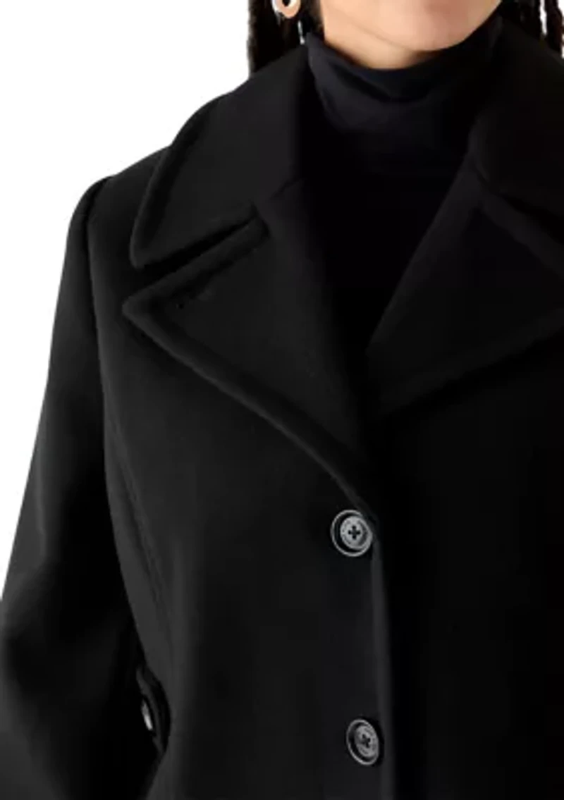Plus Melton Notch Collar Peacoat