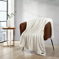 Faux Fur Solid Microfiber Throw Blanket