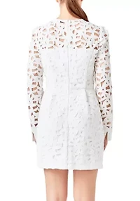 Eyelet Structured Mini Dress