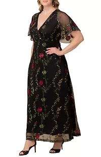 Women's Plus Embroidered Elegance Evening Gown