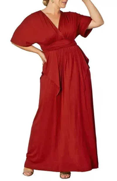 Women's Plus Indie Flair Maxi Dress with Kimono Sleeves