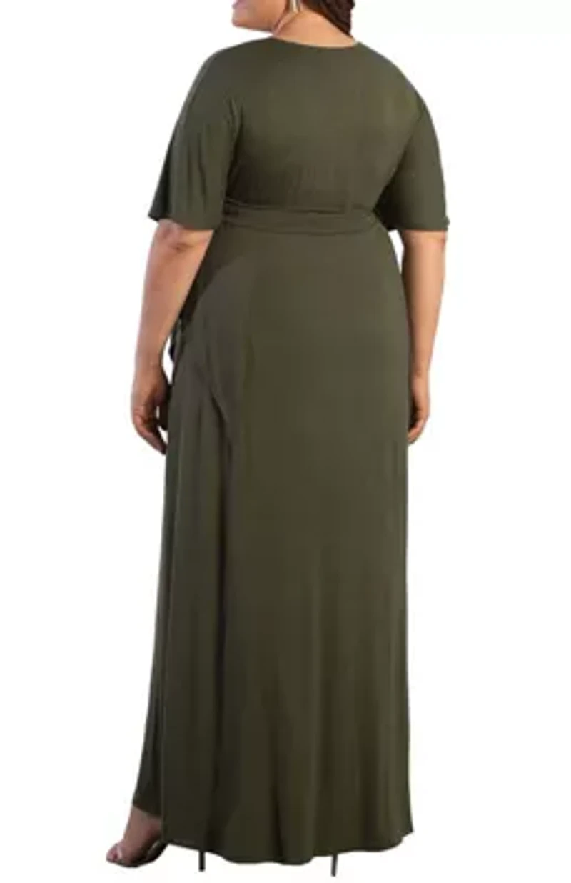 Women's Plus Indie Flair Maxi Dress with Kimono Sleeves