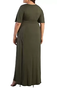 Women's Plus Indie Flair Maxi Dress with Kimono Sleeves