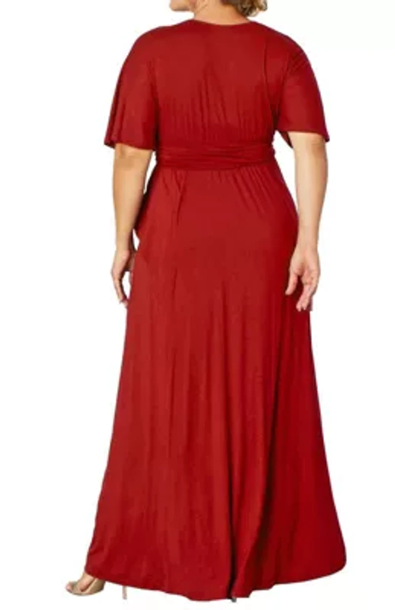 Women's Plus Indie Flair Maxi Dress with Kimono Sleeves