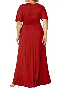 Women's Plus Indie Flair Maxi Dress with Kimono Sleeves