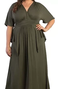 Women's Plus Indie Flair Maxi Dress with Kimono Sleeves