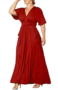 Women's Plus Indie Flair Maxi Dress with Kimono Sleeves
