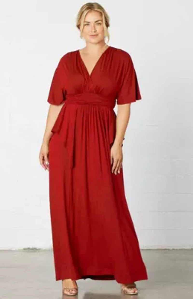 Women's Plus Indie Flair Maxi Dress with Kimono Sleeves