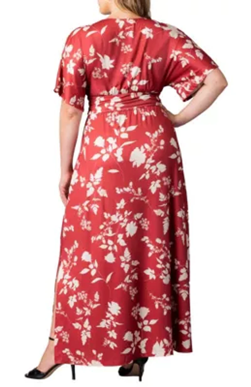 Women's Plus Vienna Kimono Sleeve Long Maxi Dress