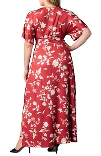 Women's Plus Vienna Kimono Sleeve Long Maxi Dress