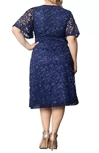 Women's Plus Starry Sequin Lace Cocktail Dress