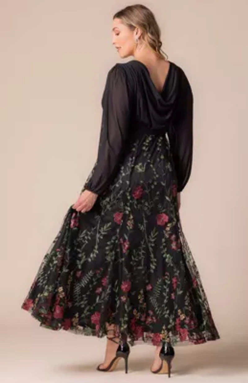 Women's Plus Isabella Embroidered Mesh Gown