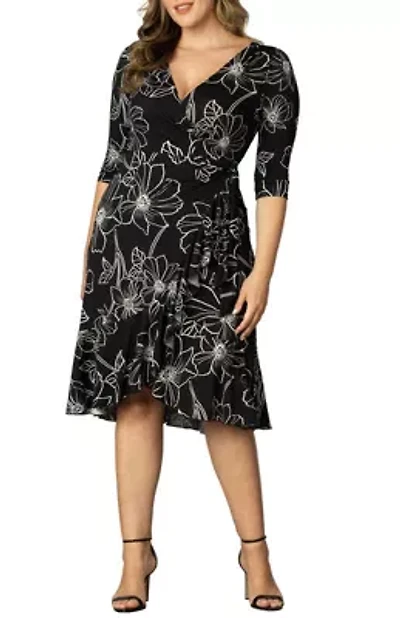 Women's Plus Flirty Flounce Wrap Dress