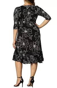 Women's Plus Flirty Flounce Wrap Dress
