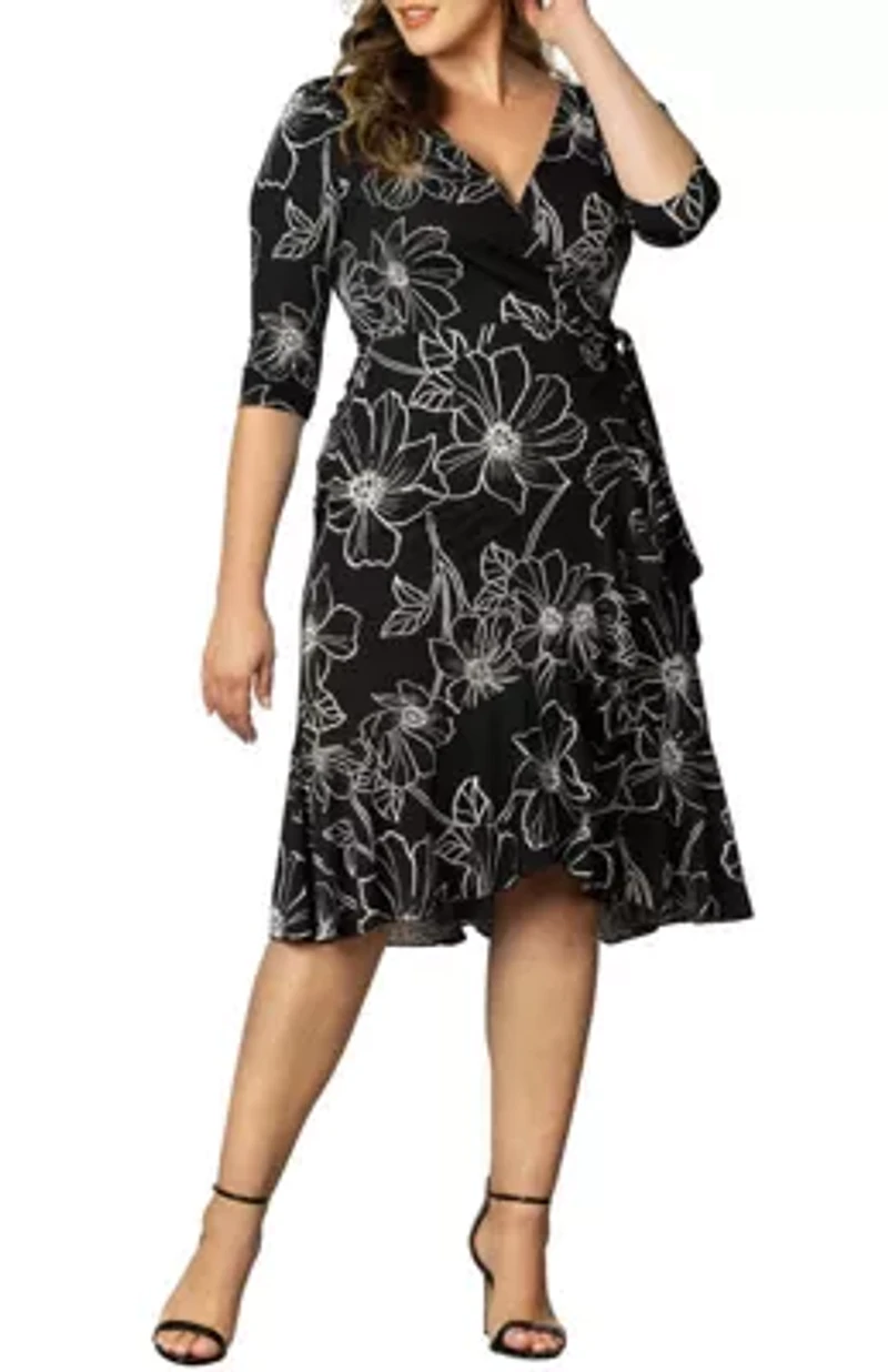 Women's Plus Flirty Flounce Wrap Dress