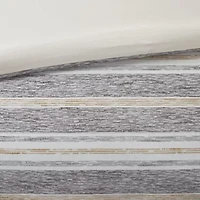 Oasis Oversized Chenille Jacquard Striped Comforter Set with Euro Shams and Throw Pillows