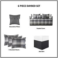 Ridge 6 Piece Reversible Plaid Daybed Cover Set