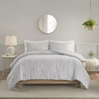 Everly 3 Piece Tufted Woven Medallion Duvet Cover Set