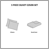 Imani Cotton Printed Duvet Cover Set with Chenille