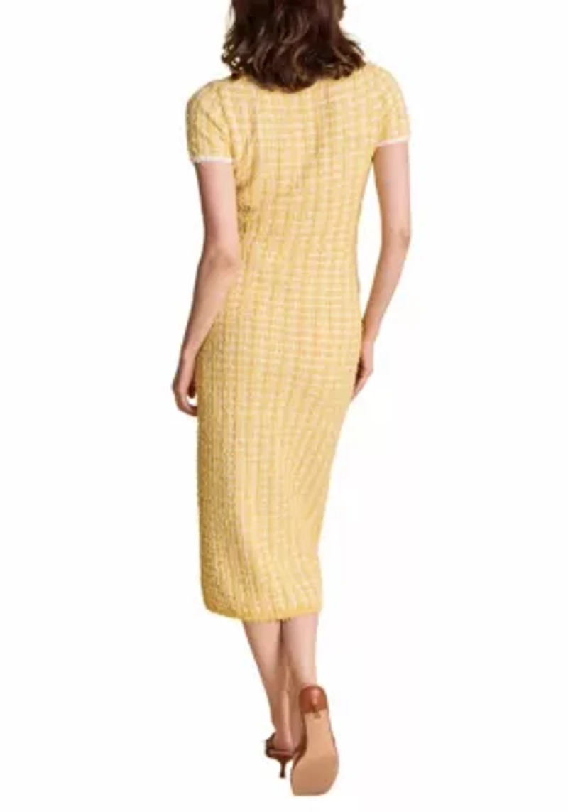 Check Sweater Midi Dress
