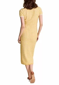 Check Sweater Midi Dress