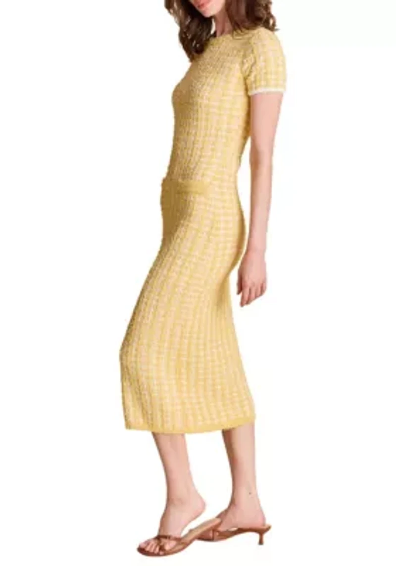 Check Sweater Midi Dress