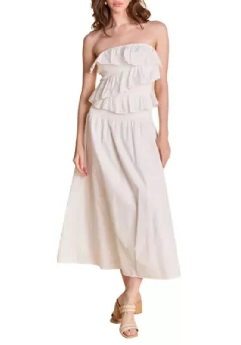 Mixed MEdia Strapless Maxi Dress