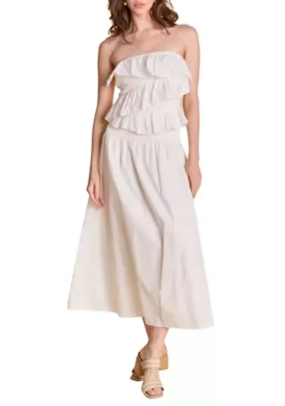 Mixed MEdia Strapless Maxi Dress