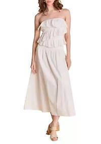 Mixed MEdia Strapless Maxi Dress