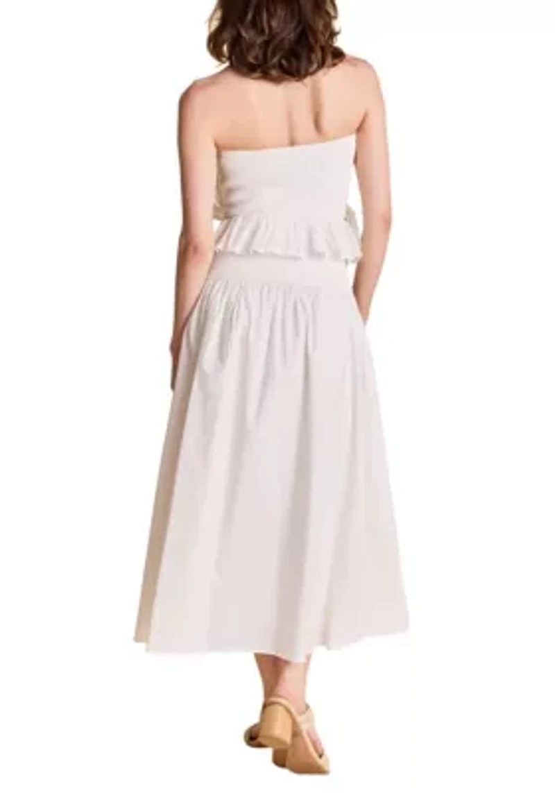 Mixed MEdia Strapless Maxi Dress