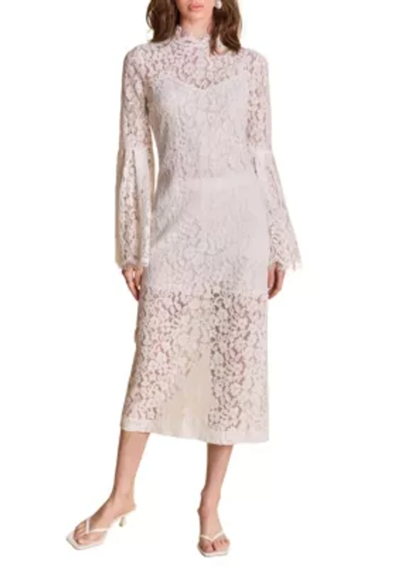 Lace Column Midi Dress