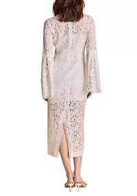Lace Column Midi Dress