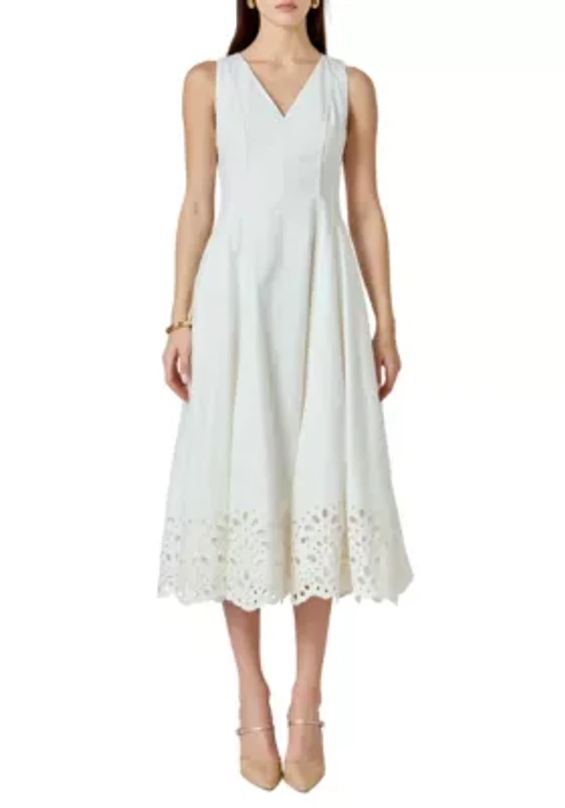 Embroidered Flounce Maxi Dress