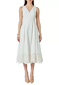 Embroidered Flounce Maxi Dress