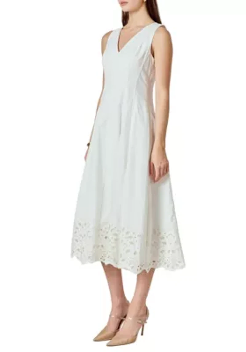 Embroidered Flounce Maxi Dress