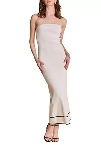 Strapless Knit Midi Dress
