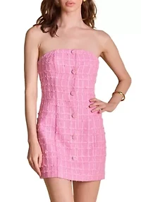 Tweed Strapless Mini Dress