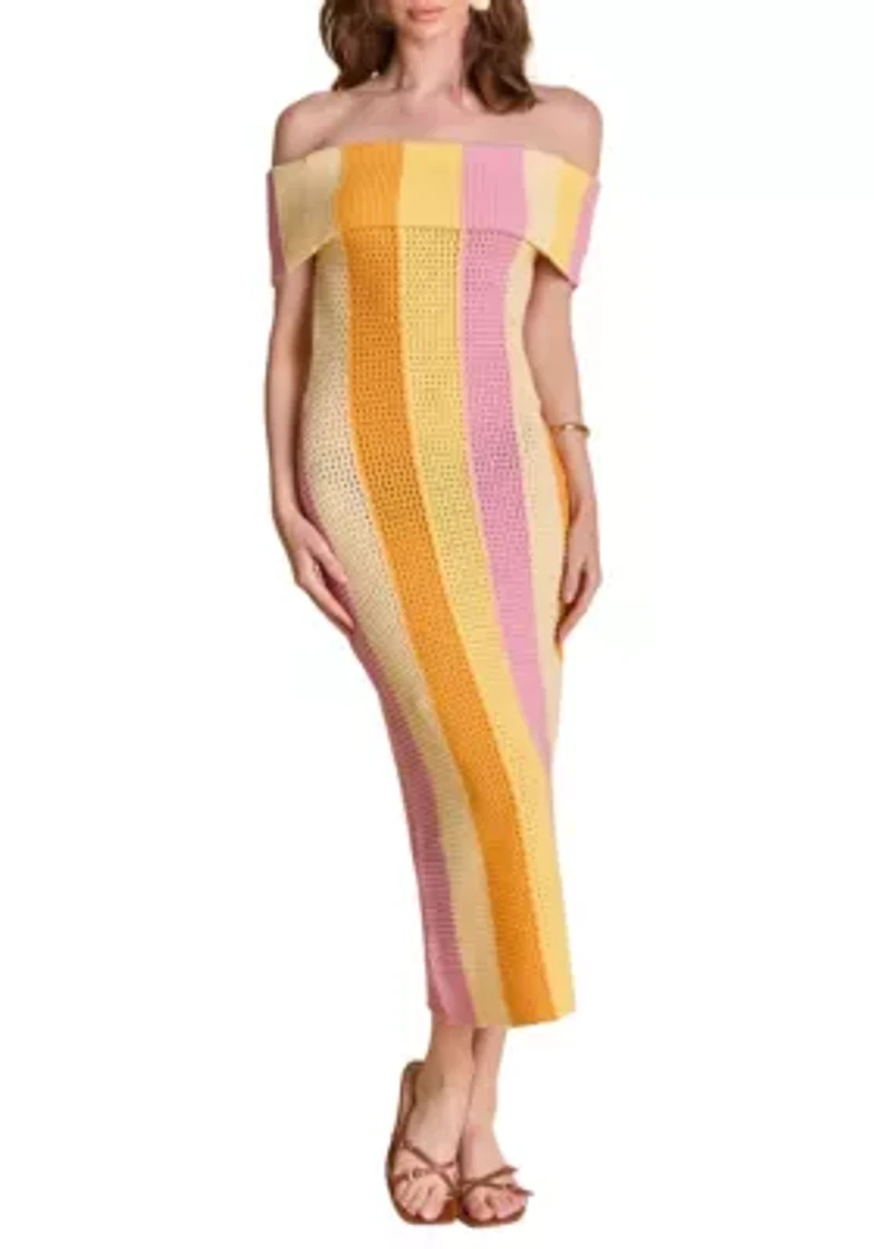 Off Shoulder Sleeveless Midi Dress