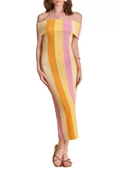 Off Shoulder Sleeveless Midi Dress