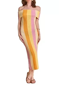 Off Shoulder Sleeveless Midi Dress