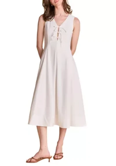 Front Bow Tie Midi Dress