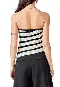 Strapless Striped Knit Top