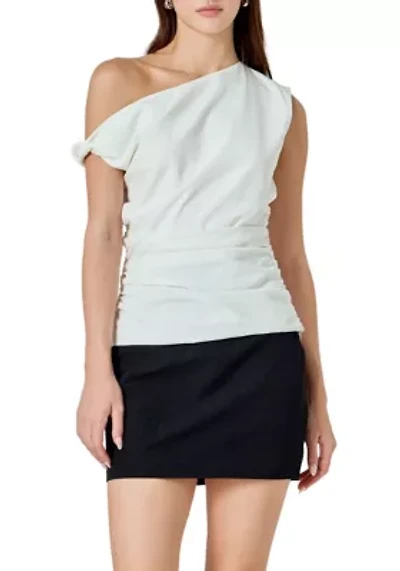 Draped One Shoulder Accent Top