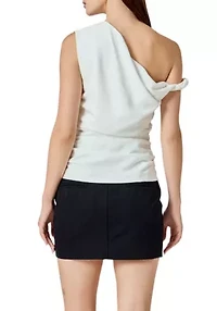 Draped One Shoulder Accent Top