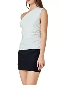 Draped One Shoulder Accent Top