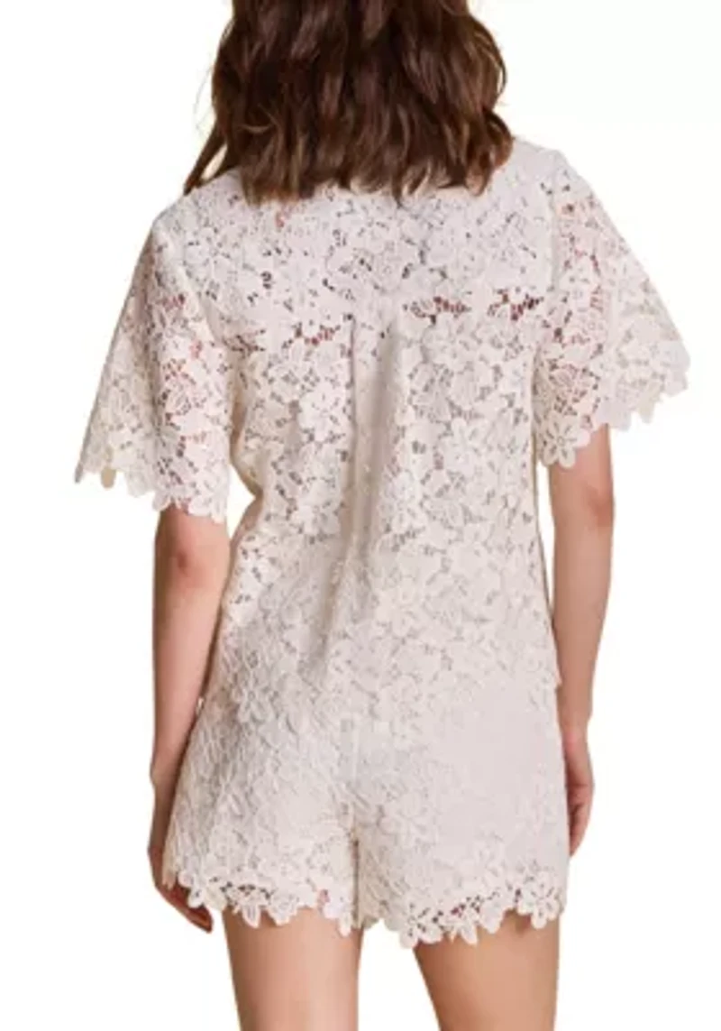 Lace Collared Top